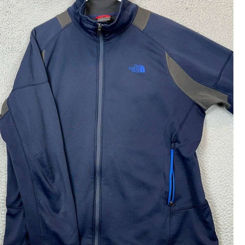 The North Face Jacket Mens Large Track Jacket Full Zip Navy Blue Performance